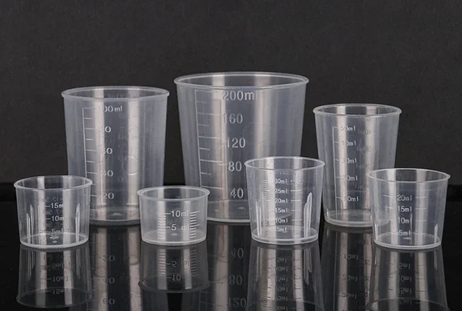 100ml Measuring Cup Transparent Plastic Scale Beaker Cups Lab Chemical Laboratory Container Jugs Kitchen Baking Tool