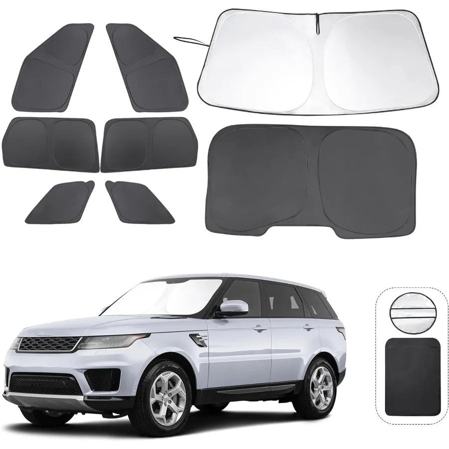 

8PCS Windshield Sun Shade Custom Fit for 20142022 Land Rover Range Rover Sport Accessories Foldable Sunshade Side Rear Window S