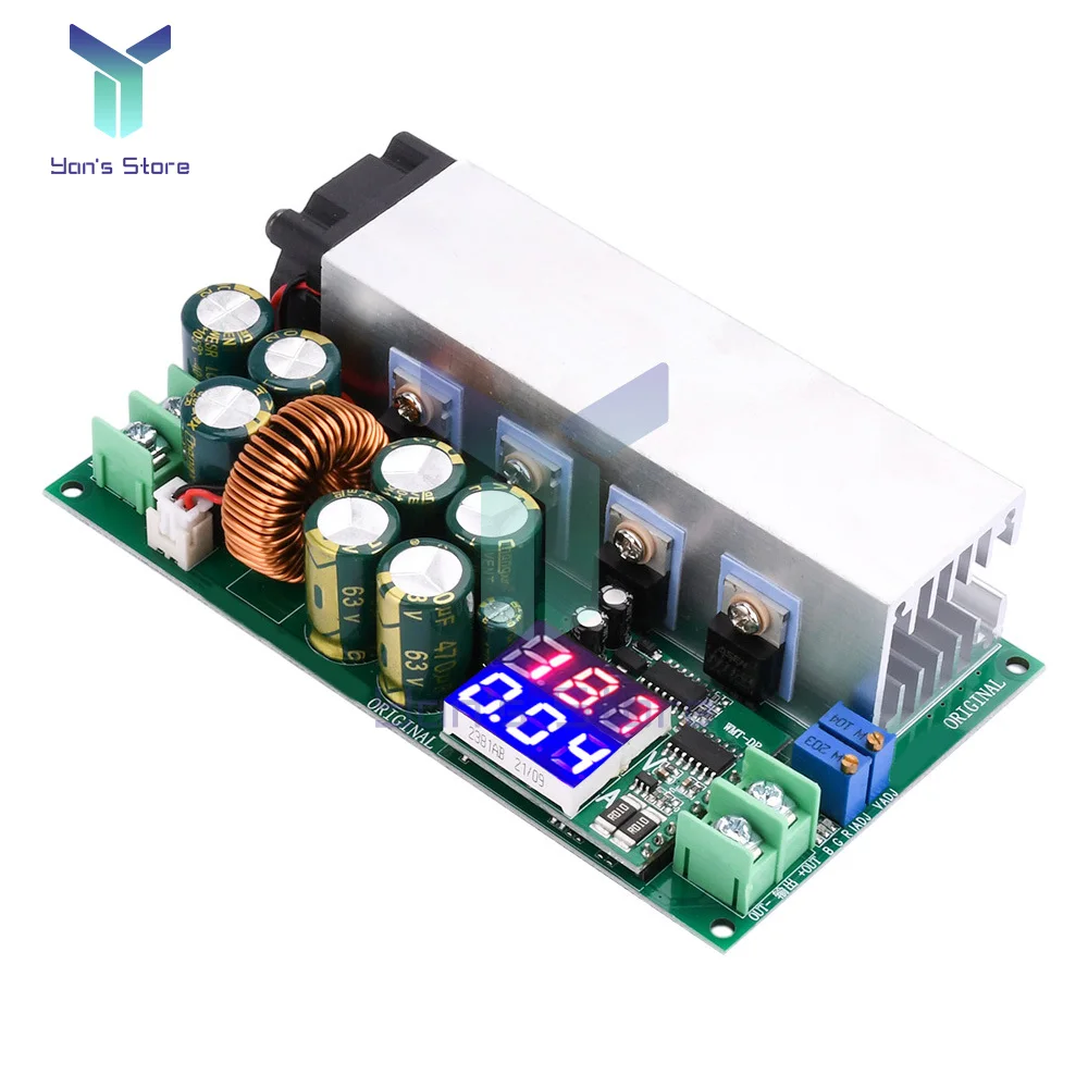 DC-DC High Power 600W Adjustable Step-down Power Supply Module With Fan 12V-80V To 2.5V-50V Buck Converter 20A Constant Current