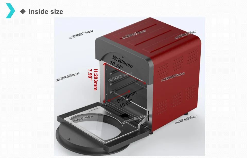 مقلاة هوائية ذكية متعددة الوظائف، مرئية دوارة #5