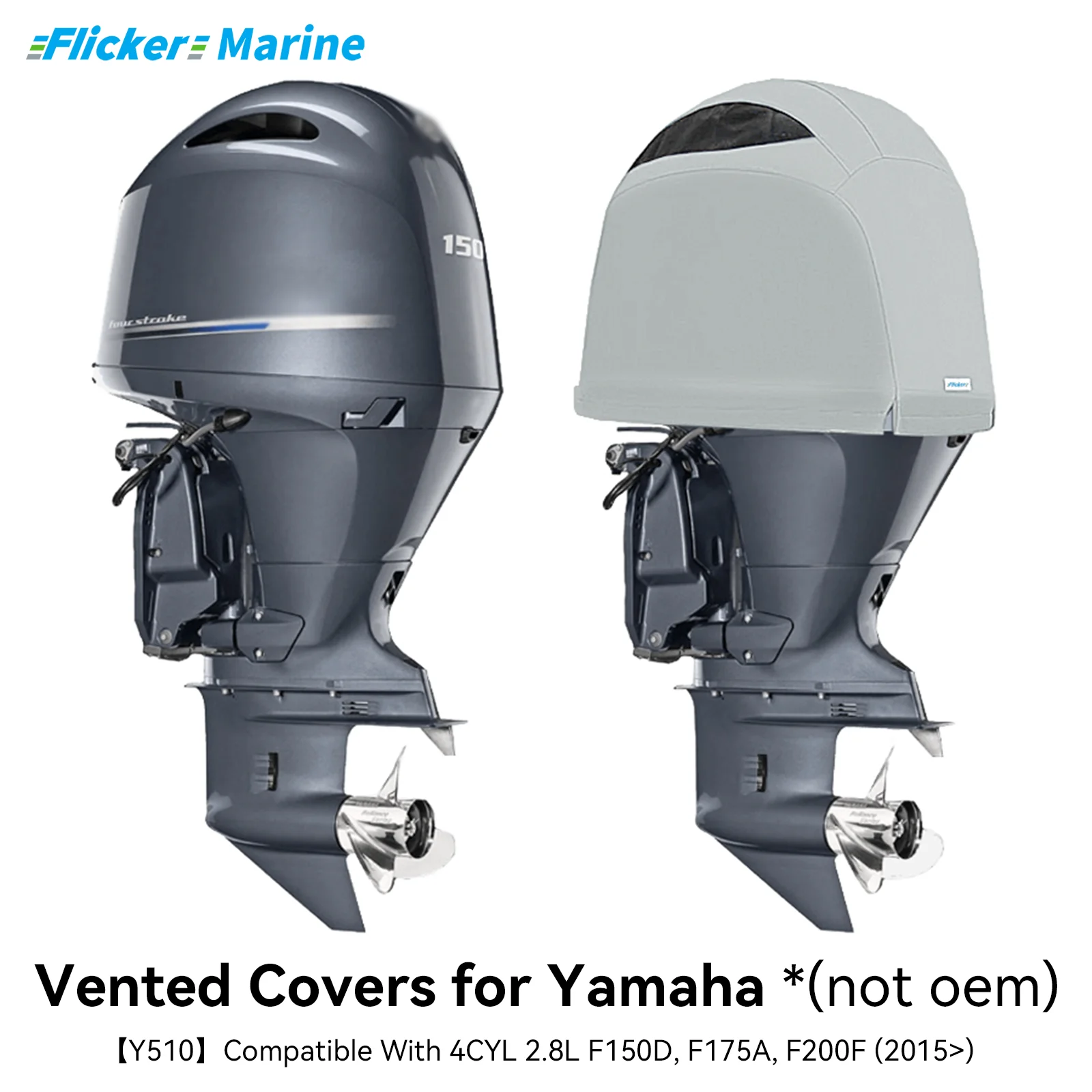 

Мерцающий вентилируемый подвесной чехол, совместимый с Yamaha F150D F175A F200F, усиленный морской холст, надежная посадка, всесезонный