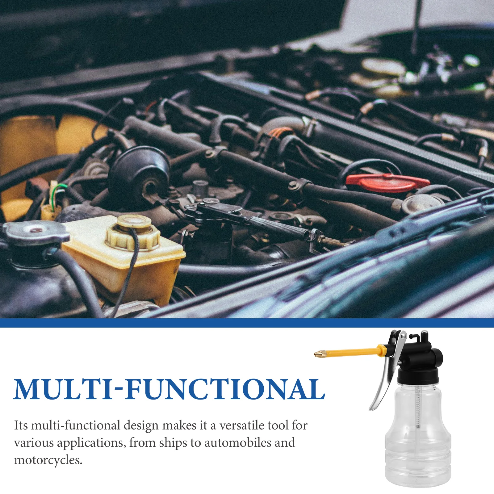 250ml Transparent Oil Spout Manual Oiler Engine Lubrication Car Motorcycle Machine Plastic Refill Tool Vehicle