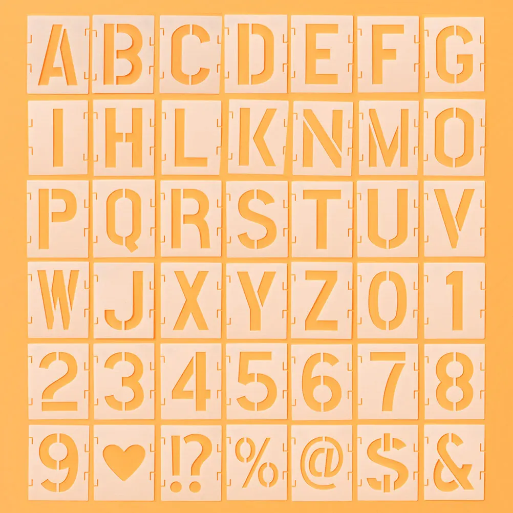 

42pcs Letter Stencils Alphabet Art Craft Set Punctuation Numbers Templates For Wood Wall Fabric Rock Chalkboard Signage Diy