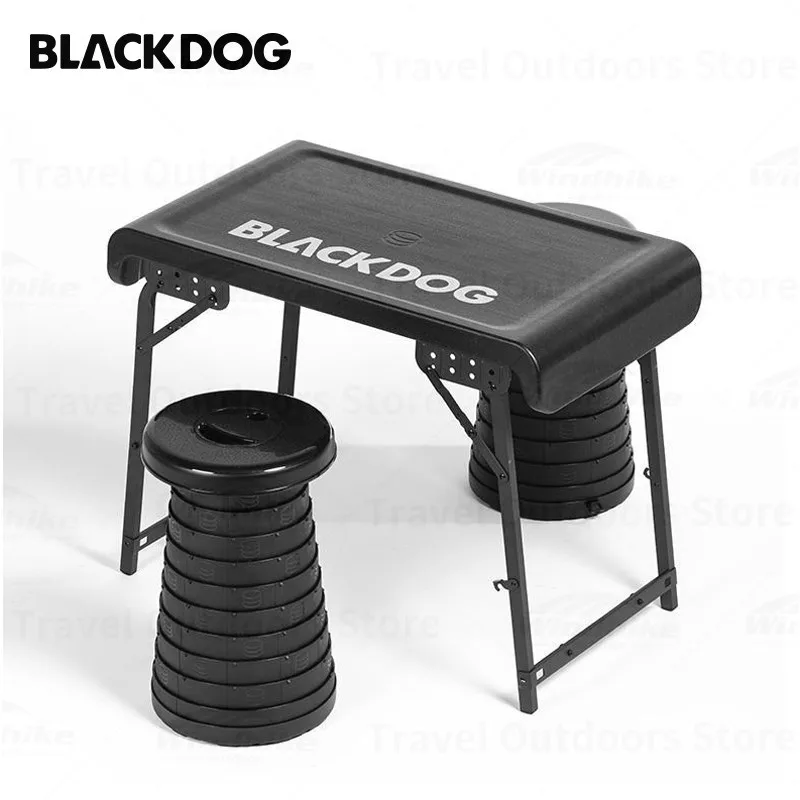 

Naturehike-BLACKDOG All-In-1 Camping Folding Table Outdoor Portable PE Travel Picnic BBQ Table 73x43cm Outdoor Furniture Chair