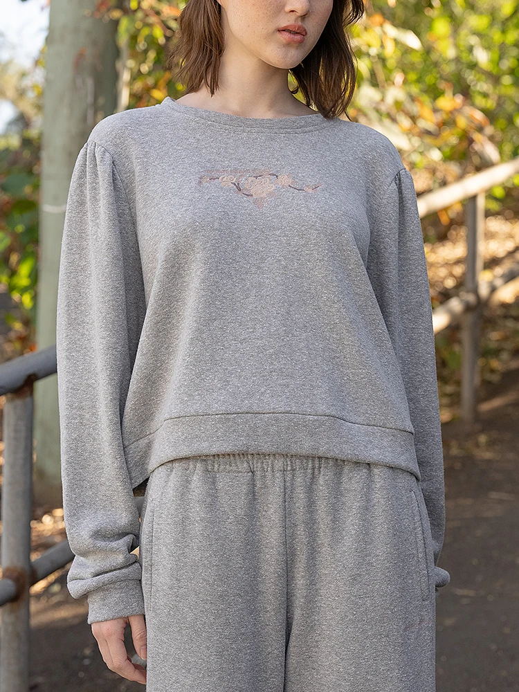 

Удобный свитшот из органического хлопка с вышивкой букв и цветочным узором MY MUM MADE IMMI 2024, осенняя новинка, женская мода