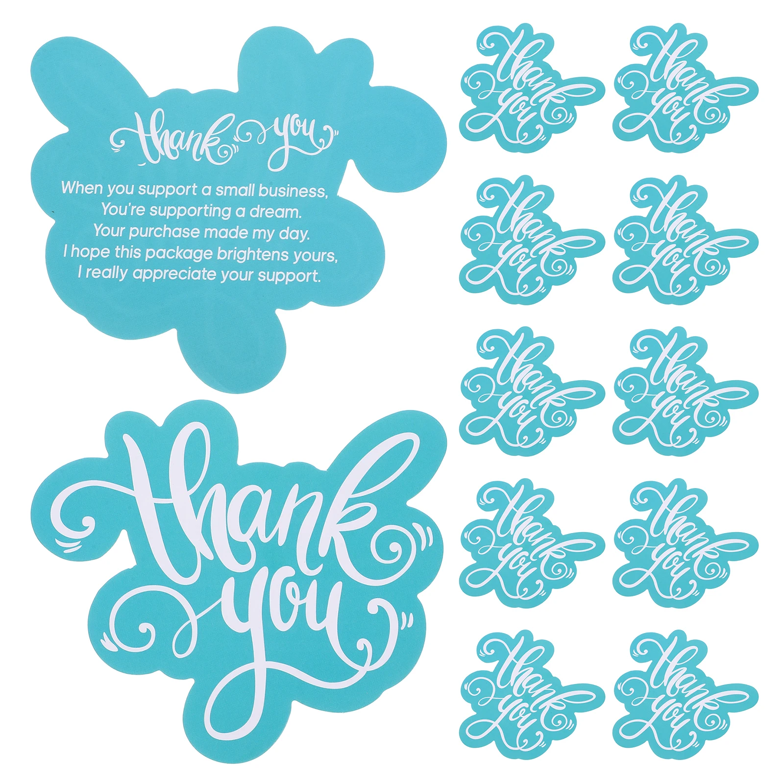 

50 Pcs Thank You Cards Heart Shape Design for Small Business Cardstock Mini Size Baby Shower Black Gold Green