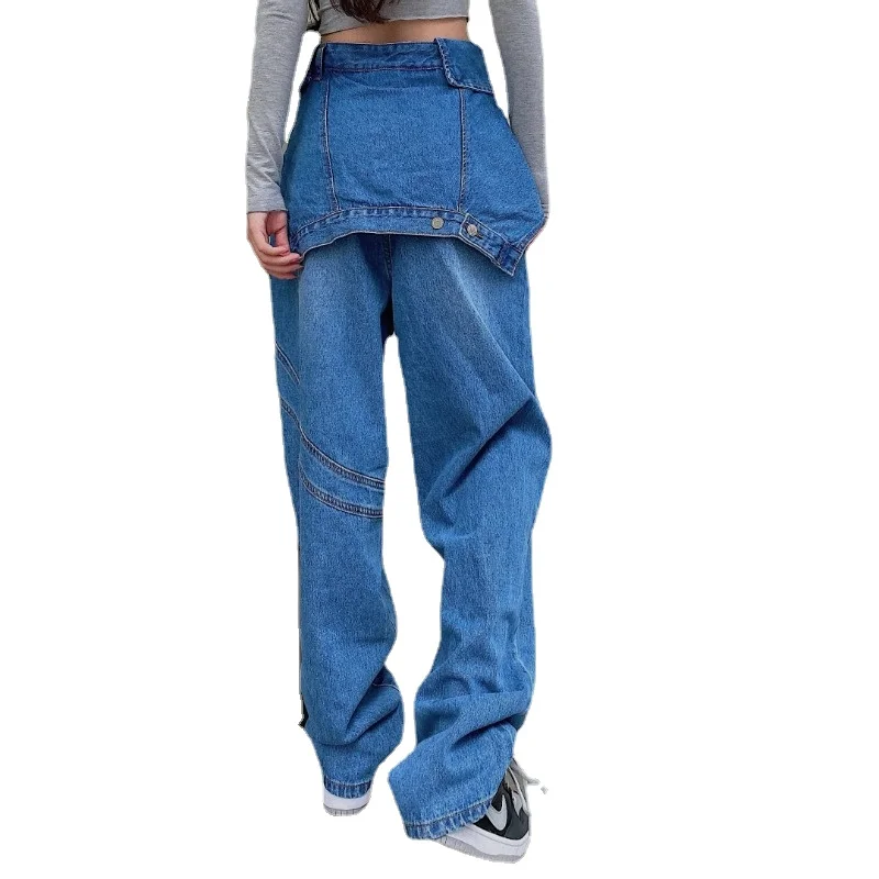 

SuperAen New Design High Waist Jeans Women's Summer Autumn 2023 New Style Street Loose All-match Wide-leg Pants for Women