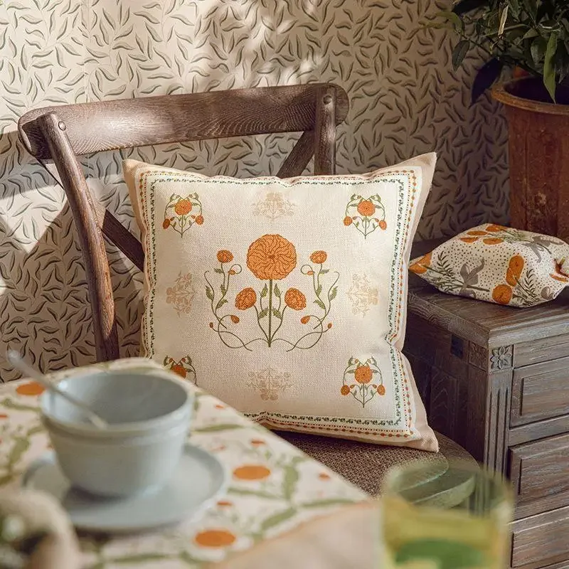 

Living Room Sofa Home Car Throw Pillows Hold Pillow Pastoral Style Printing Cushion American Style Retro Cojines Para Sillas