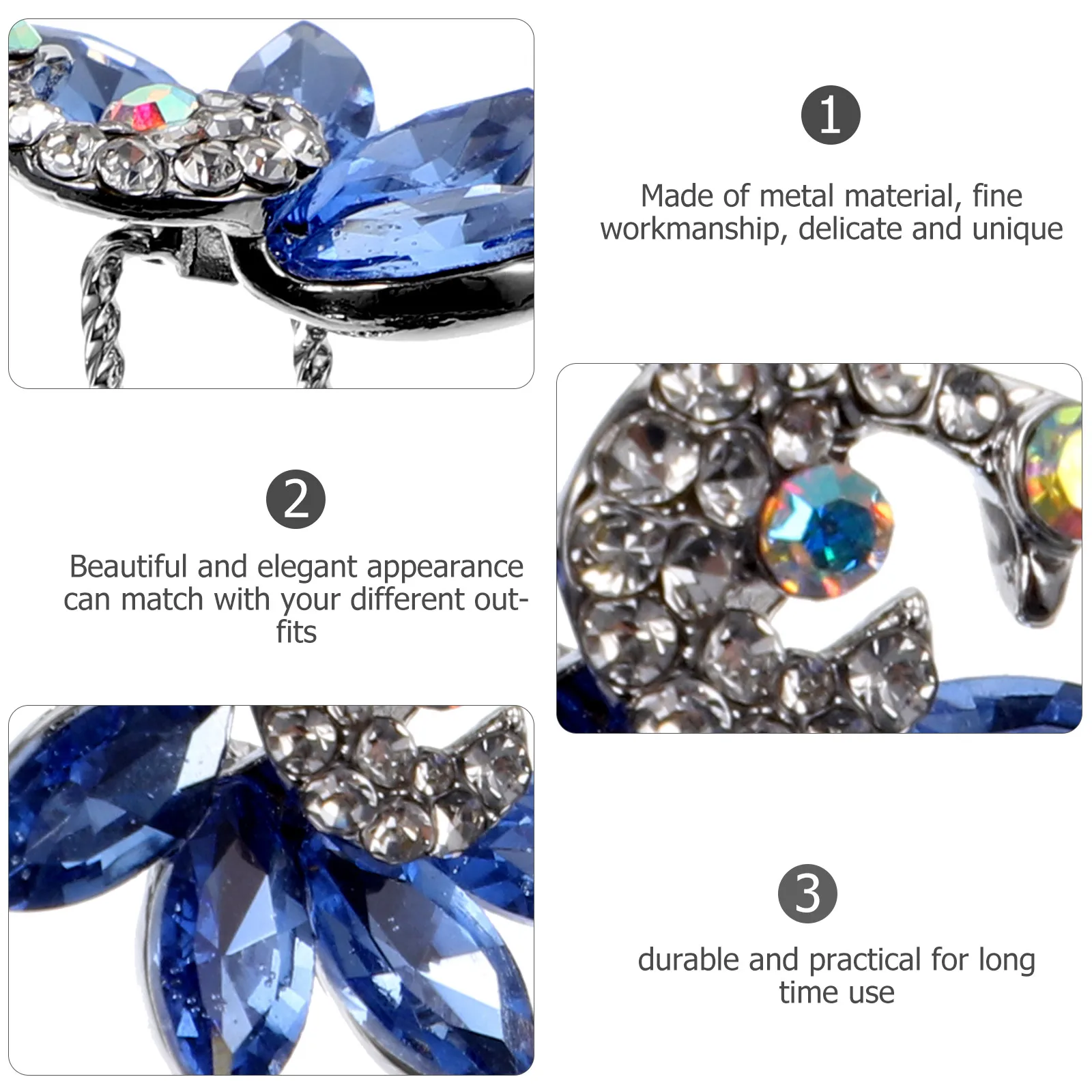 

4 шт., заколка для волос со стразами, свадебная U-образная булавка, женские аксессуары с кристаллами, элегантные