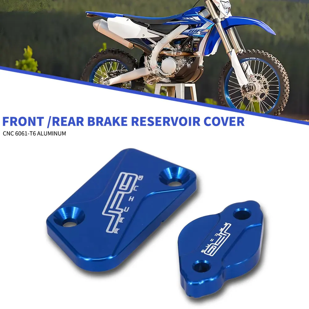 Motorcycle CNC Front Rear Brake Fluid Reservoir Cover Cap For YAMAHA YZ125 YZ250 YZ250F YZ426F YZ450F 08-20 YZ125X WR250F WR450F