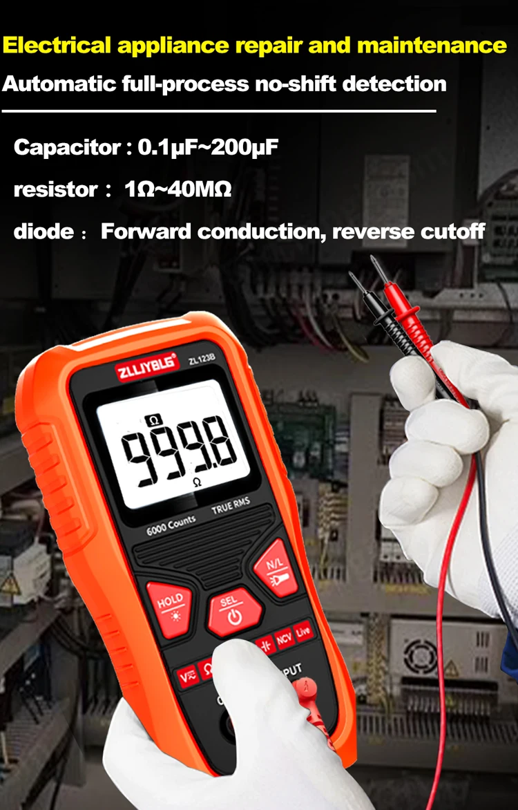 Mini Digital Multimeter Smart Elektriker Tester Für DC/AC Spannung Kapazität Ohm Hz NCV Professionelle Multitester – Detail 4