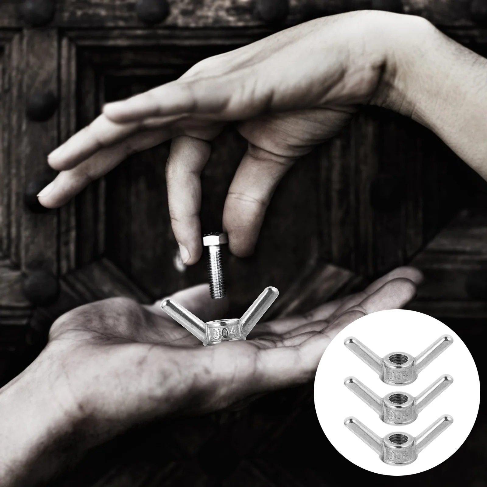 3pcs M10 Stainless Nut Hand Tightened Fastener For Machinery Hardware Lighting Furniture Butterflies Nuts