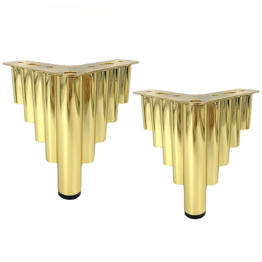 

4pcs Metal Furniture Legs Gold Sofa Feet Thicken Support Hardware 13cm, for TV Stand Desk Cabinet Dresser Coffee Table Feet