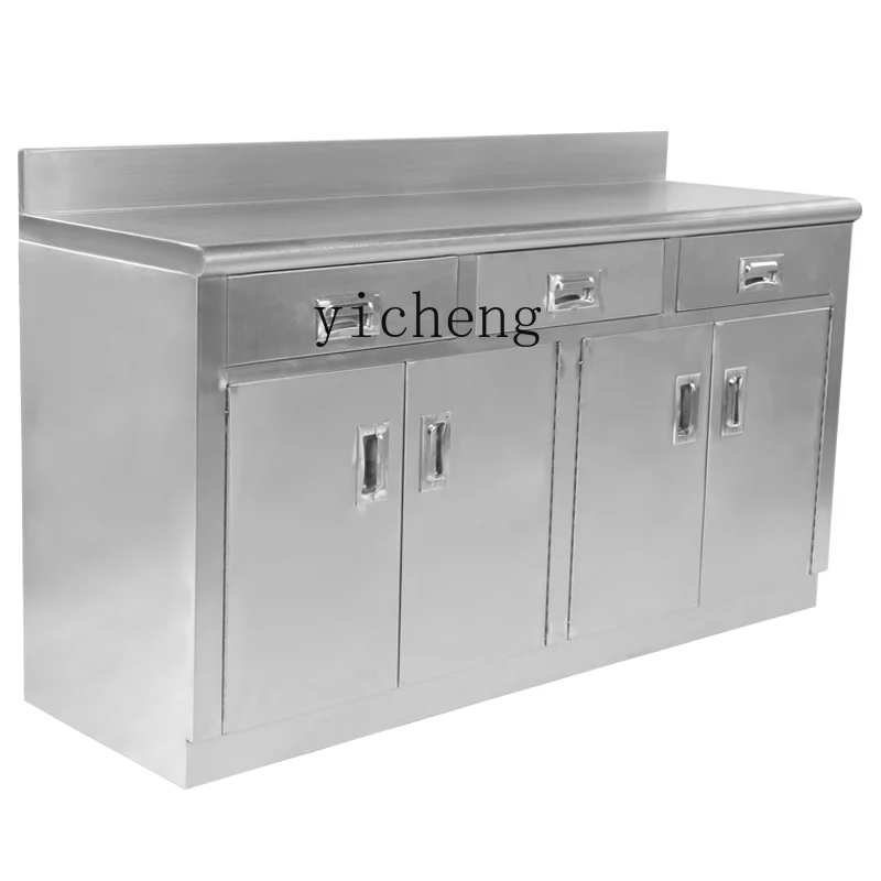 ZZ stainless steel side cabinet with drawers household kitchen tea cabinet double door stove cabinet