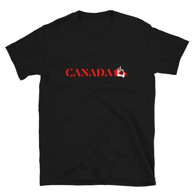 

Canada Red Text Flag Map T-Shirt