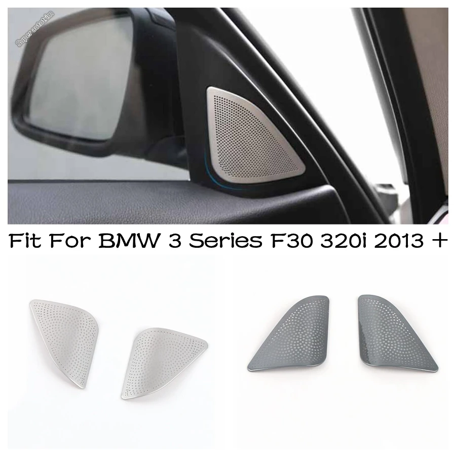 

A Column Speaker Loudspeaker Tweeter Decor Cover Trim 2PCS Fit For BMW 3 Series F30 320i 2013 - 2018 Stainless Steel Accessories