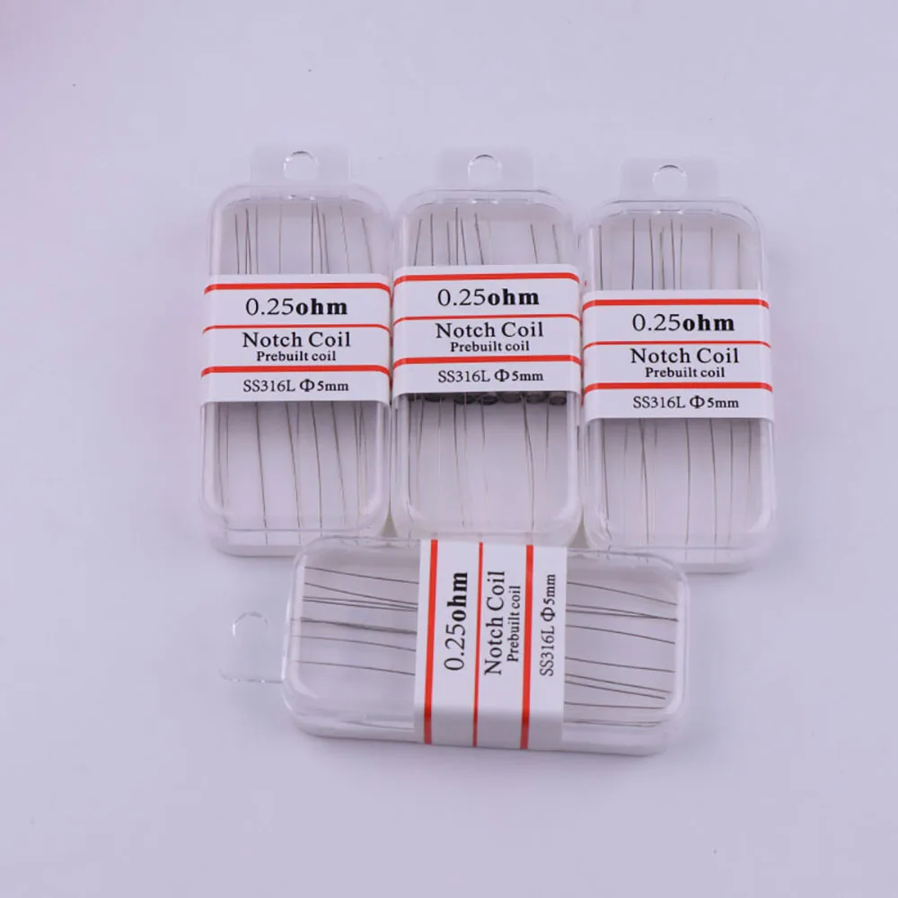 XFKM Notch coil 10Pcs/lot SS316L heating wire 0.25ohm premade Prebuilt coils for RDA RBA RTA