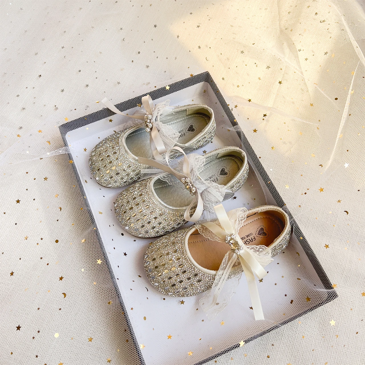 

Crystal Fashion Girls Mary Janes for Party Wedding Shows Bow Elegant Princess Shoes Chic Kids Shoes Non-slip Children Fashion