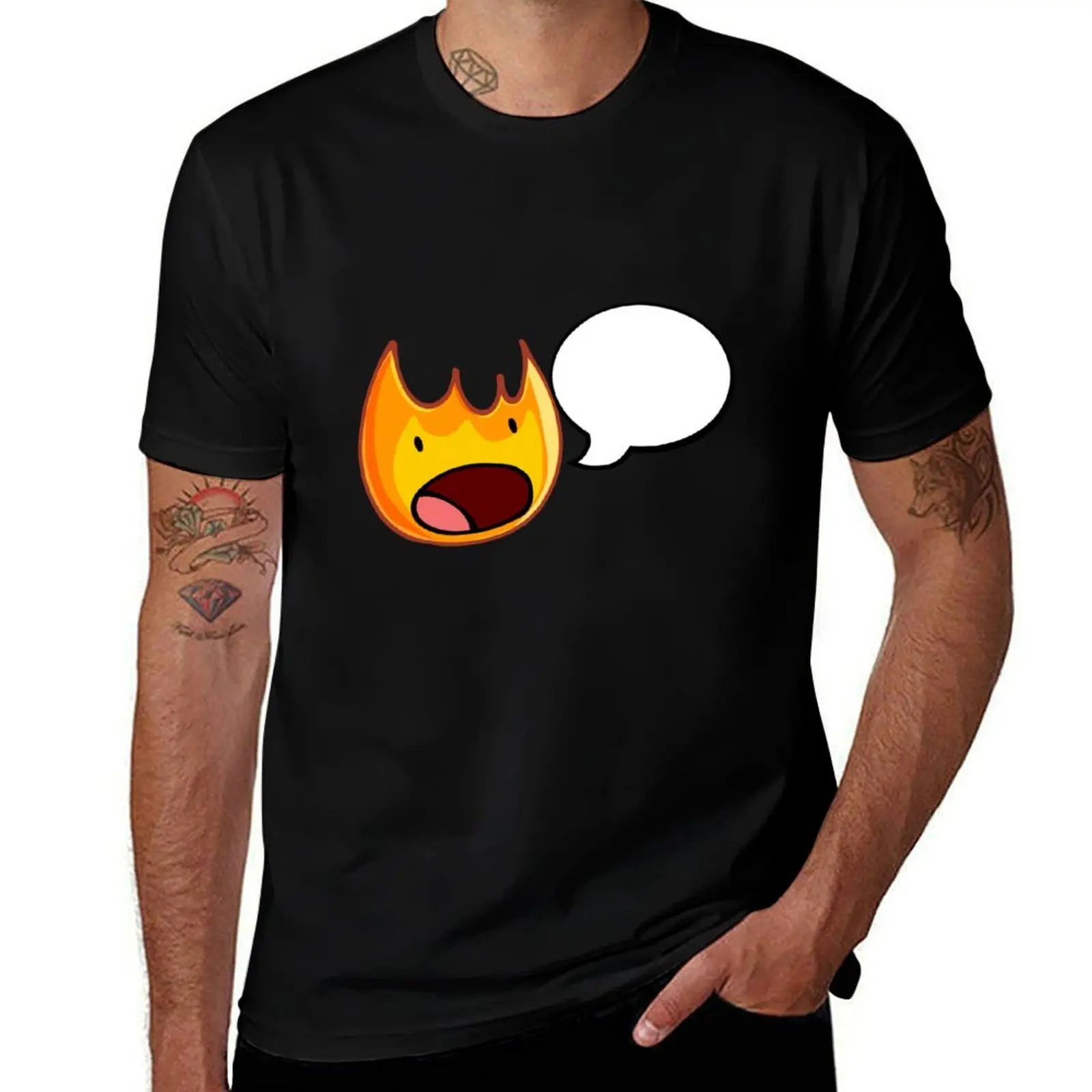 

Firey speech bubble T-Shirt street wear T-shirts man croswit shirt man summer tops plus size men clothing