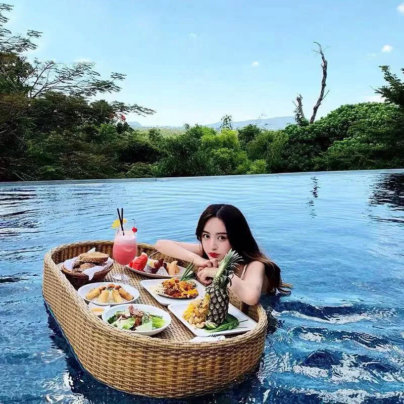 Pool Floating Breakfast Tray Hotel Water Plastic Basket Homestay Internet celebrity Outdoor Afternoon Tea Plate