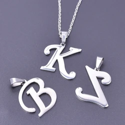 A-Z Initial Letters Pendant Necklace English Alphabets Stainless Steel Necklaces For Women Men Accessories Fashion Jewelry Gift