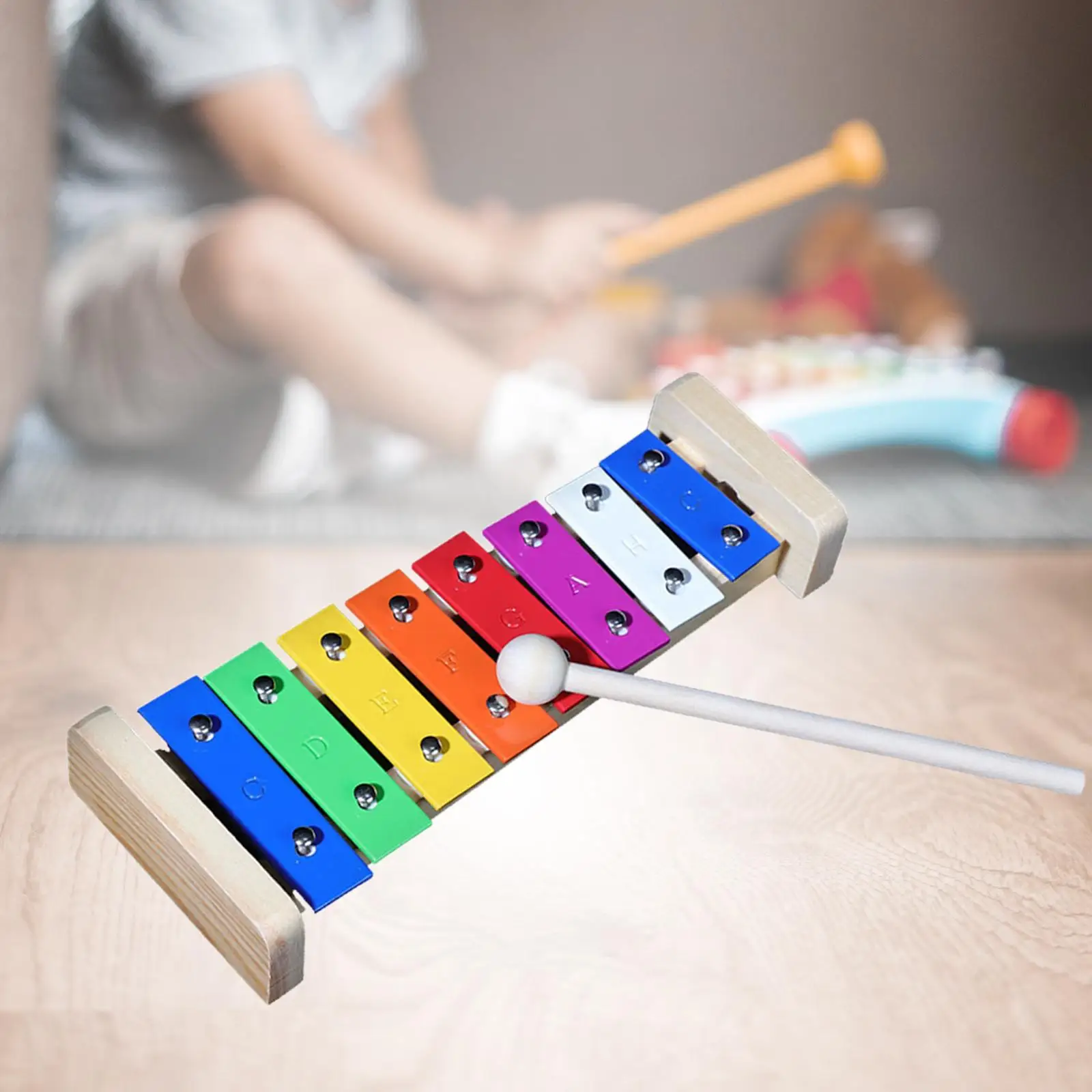 8 Note Xylophone Hand Percussion Enlightenment with Mallets Musical Toy for