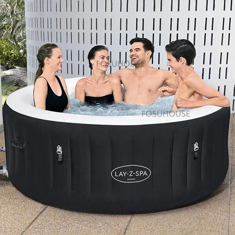 Modern Inflatable Bathtubs Whirlpool Outdoor Massage Constant Temperature Heating Bathtub Household Massage Bubble Whirlpools ZA