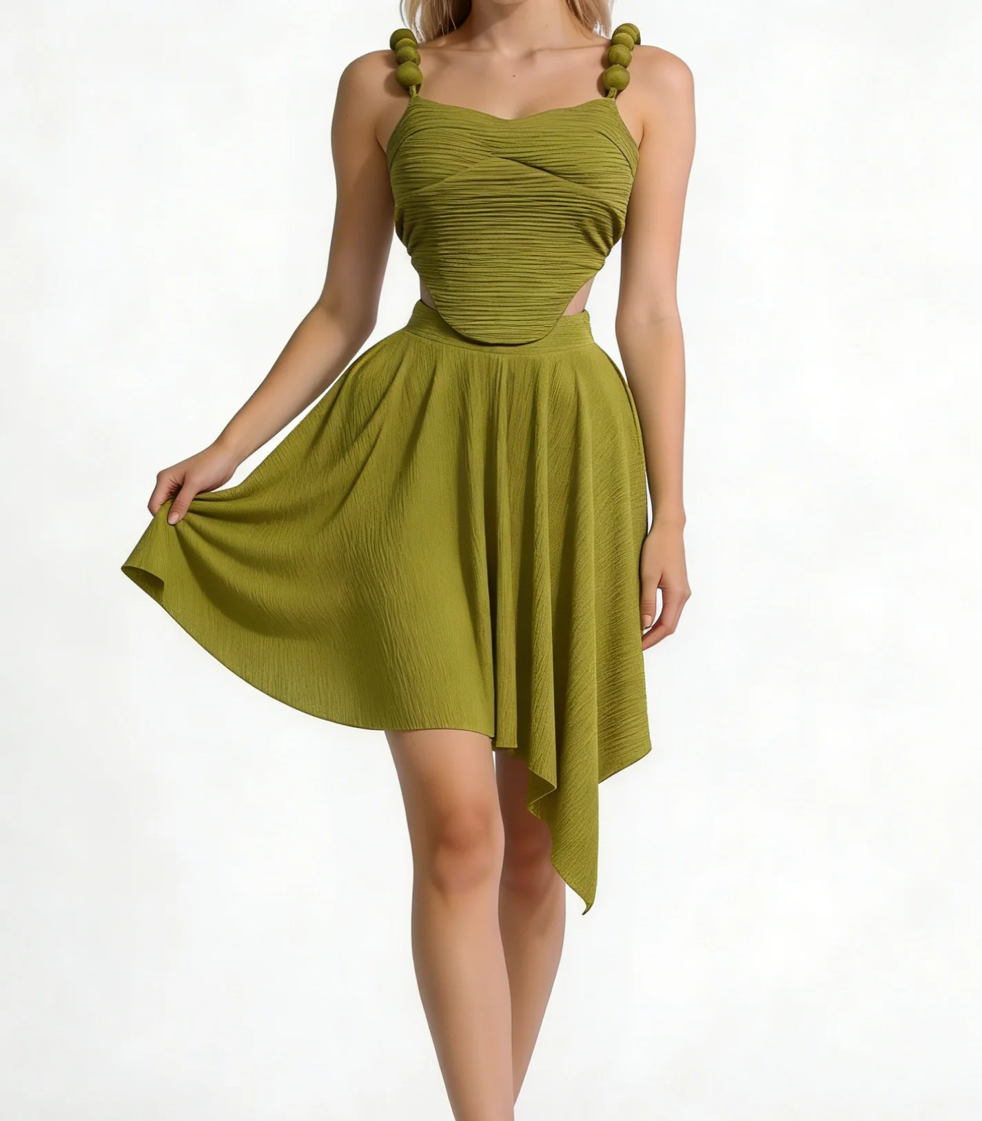 Luxury quality fashion women's clothing boutique street style sleeveless unique top and asymmetrical maxi skirt-GZXX447