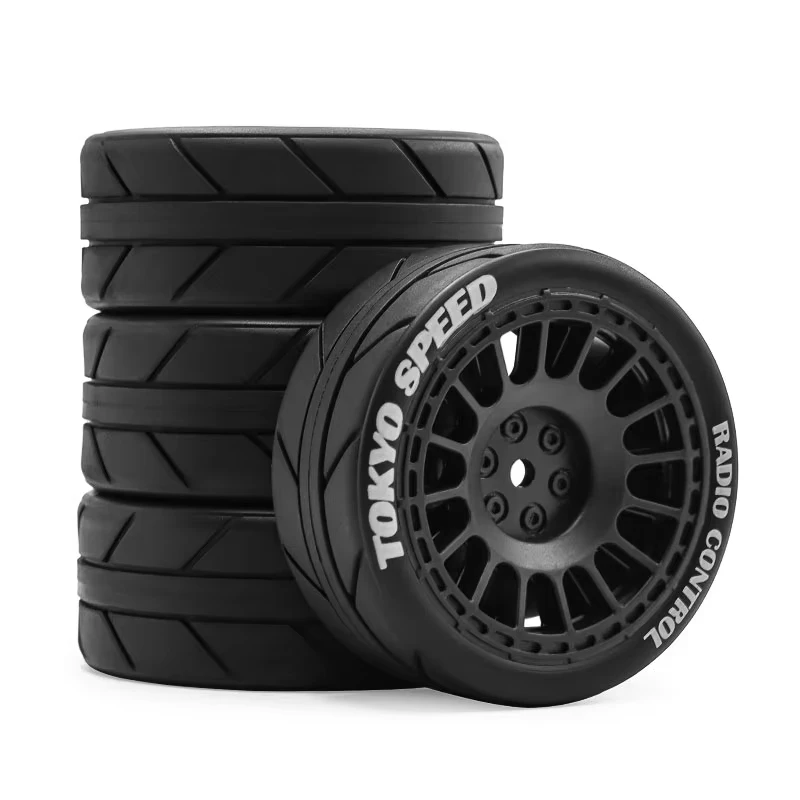 4Pcs 1/10 Scale RC Rally Drift Wheel Tire Set for Tamiya FW06 TT01 TT02 XV01 Racing Car Upgrade Replacement Part view 3