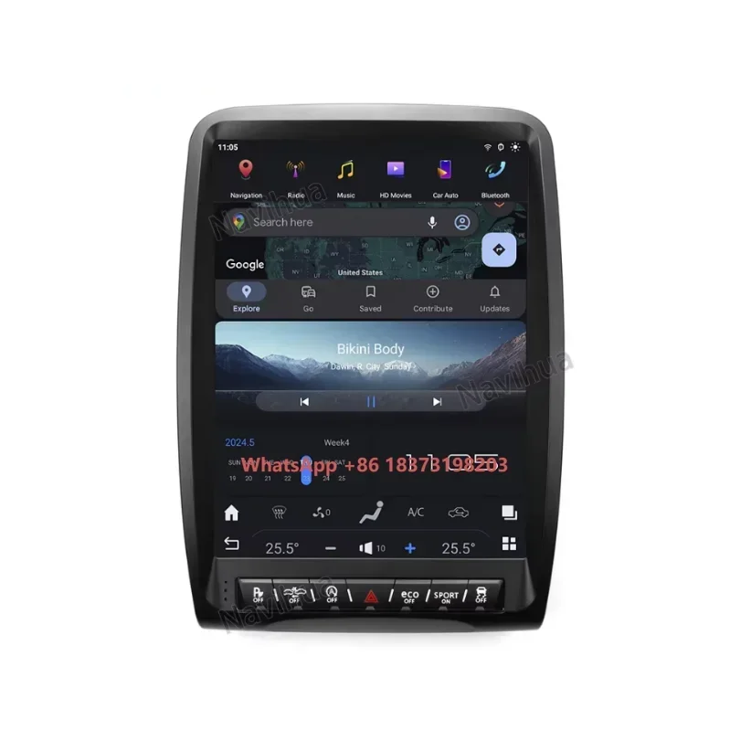 NaviHua New 13.8 Inch 2K Screen Android Car Radio for Dodge Durango 2014 2016 Multimedia Carplay GPS Navigation Headunit