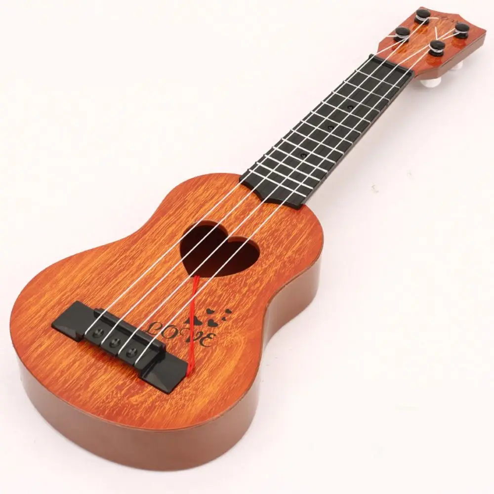 4 สาย Ukulele เครื่องดนตรีของเล่น Yukrili ของเล่นคลาสสิกจําลอง Ukulele ของเล่นเล่นปรับ String KNOB