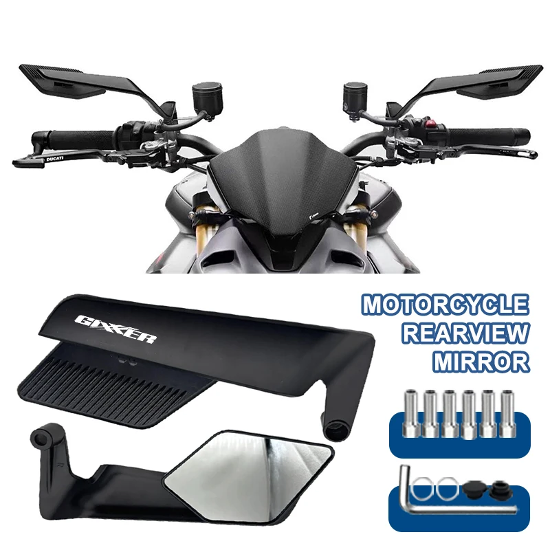 Adjustable Wind Wing Side Rearview Reversing Mirror Large View For GIXXER 150 155 250 150SF 250SF GIXXER250SF