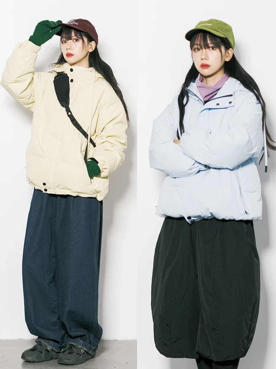 

Ретро RB японский Sle с капюшоном 90, белый ду пух, Thiened, теплый пуховик Jaet ex Loose Bread Sle, уличная одежда