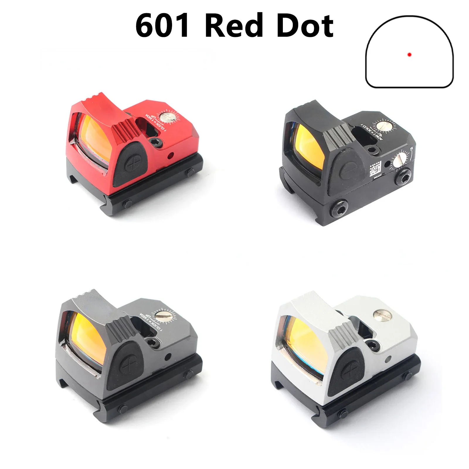 RMR Mini Red Dot Tactical Reflex Sight Scope on/off Switch for Pistol Glock 17 19 W/20mm Mount for Hunting