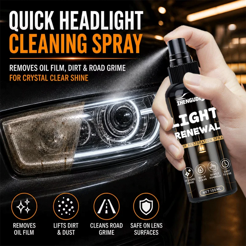 Multi-use Light Surface Cleaner Spray 100ml Car Headlamp Oil Film Dust Grease Stain Remover Crystal Chandelier Deep Clean Spray