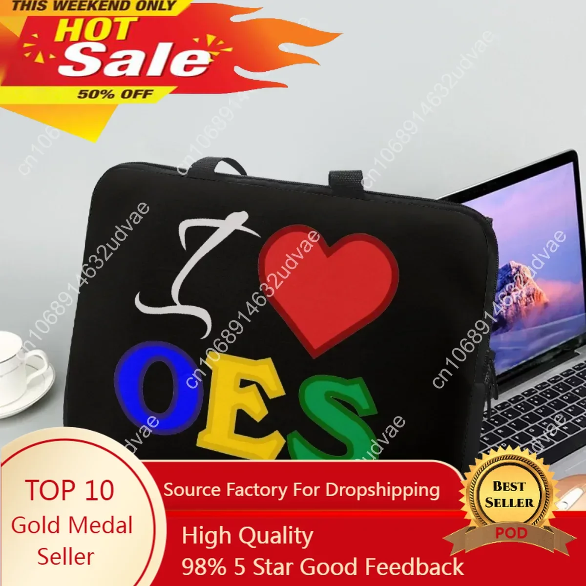 Tablet Bag I Love OES Sistars Order Of Eastern Print Portable Computer Notebook Cover Travel Adult Teens PC Handbags Briefcase