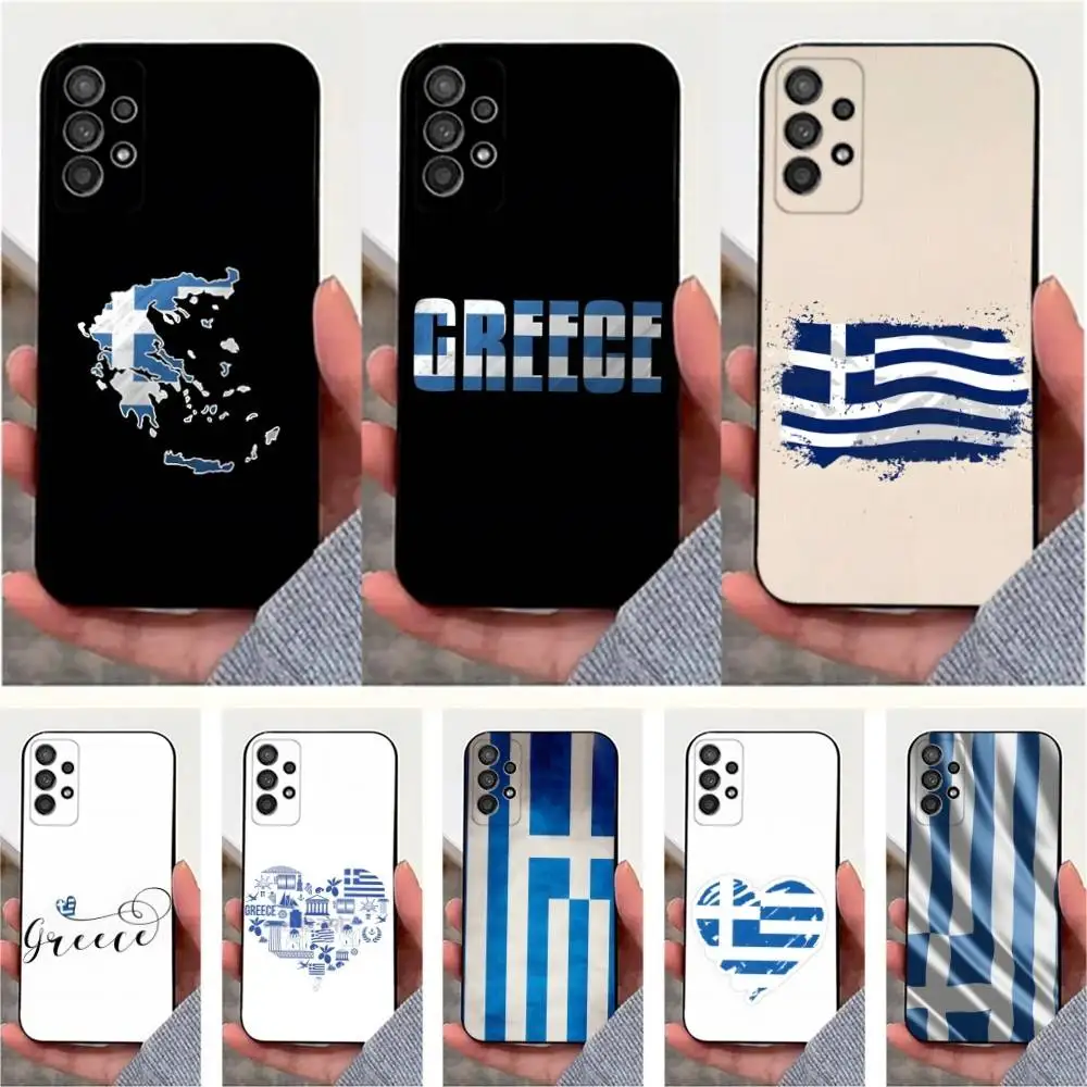 

Greece Flag Greek Art Case For Samsung S25,S24,S23,S22,S20,S21,S10,Ultra,Plus,Lite,FE,Soft Silicone Black Cover