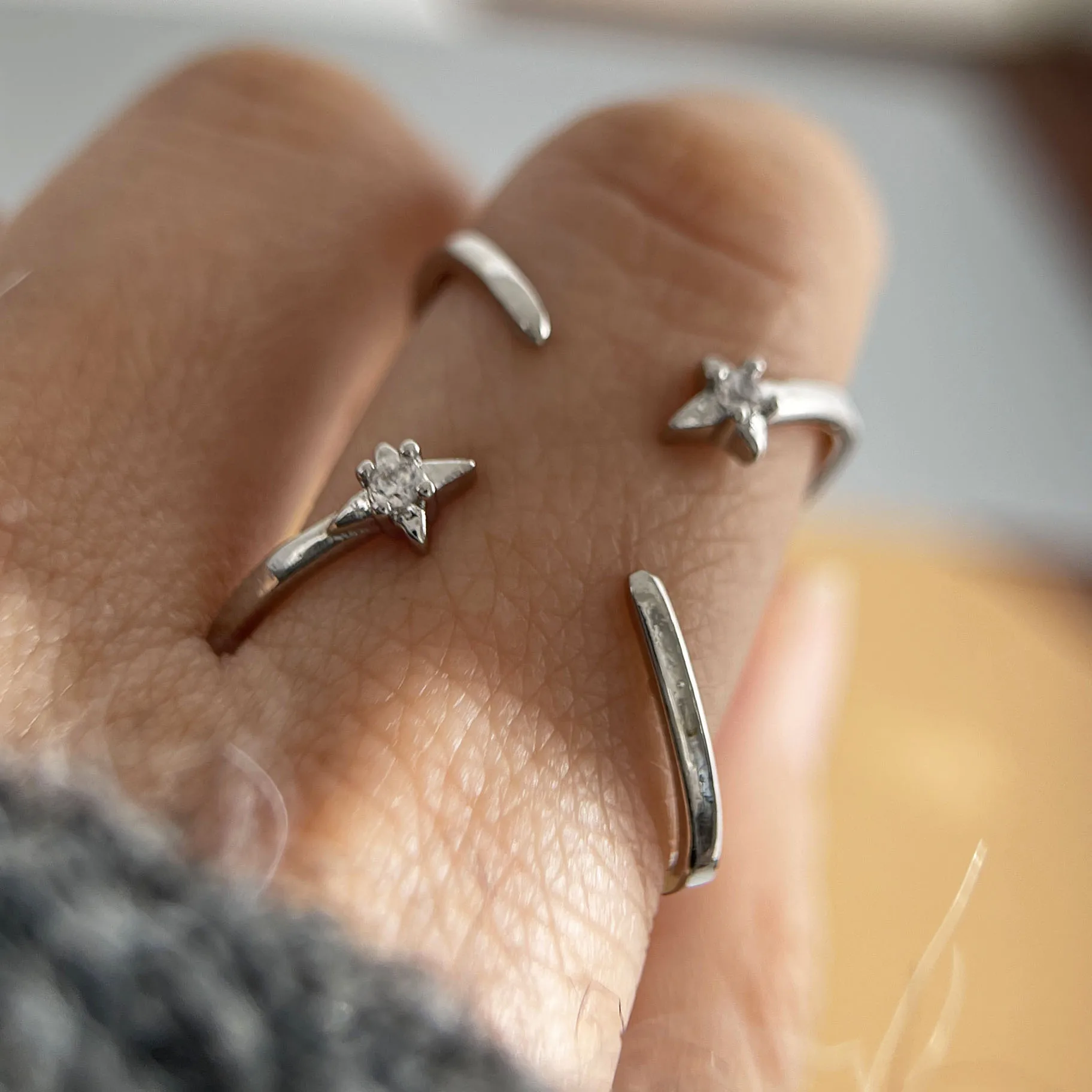 925 Sterling Silver Rings for Women Couple Minimalist Handmade Simple Big Cross CZ Ring Fine Jewelry Gift Prevent Allergy - view 2