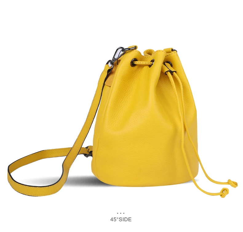 New Genuine Leather Bag, Bucket Bag, Multifunctional Handheld Small Handbag, Fashionable Single Shoulder Crossbody Bag For Women
