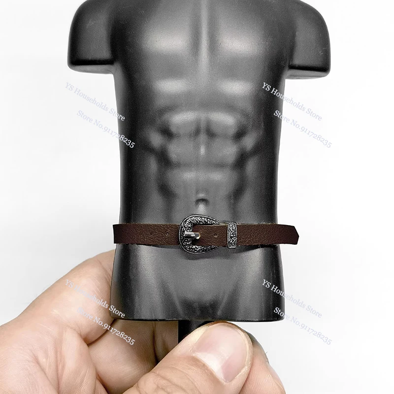 0.6 سنتيمتر عرض 1/6 مقياس مشبك معدني أسود/بني/قهوة/حزام جلد أبيض اللعب ملحق ل 12 "عمل الشكل الخصر الديكور #2