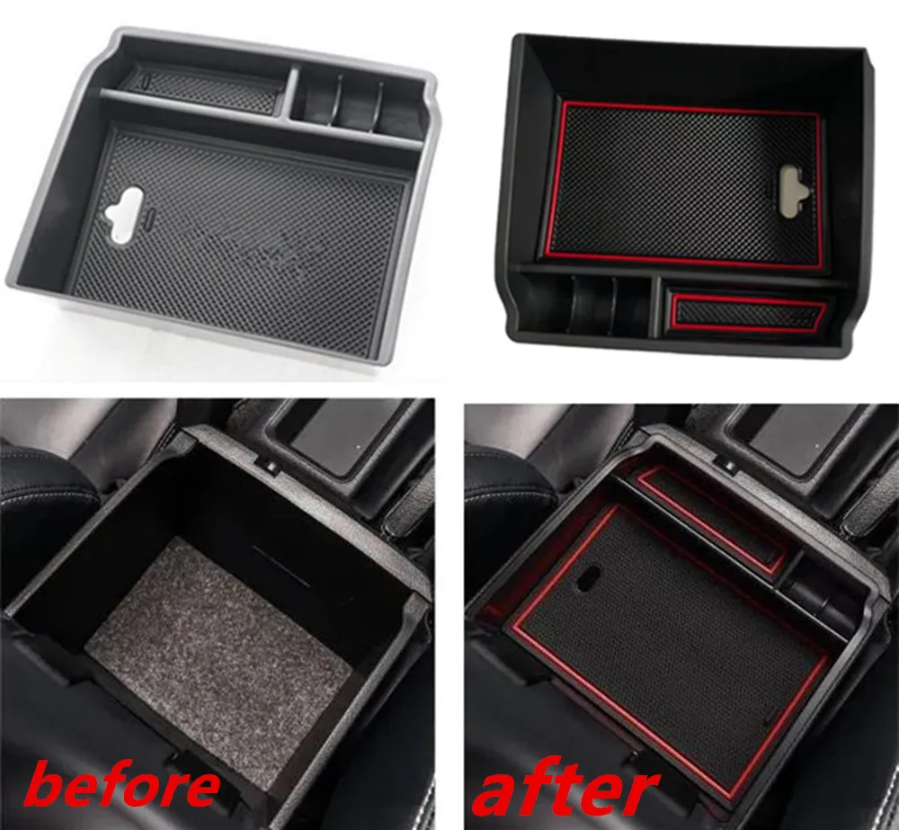 Central Armrest Storage Box Center Console Organizer Tray Pallet Holder For Toyota Hilux 2015 2016 2017 2018 2019 2020 2021 2022