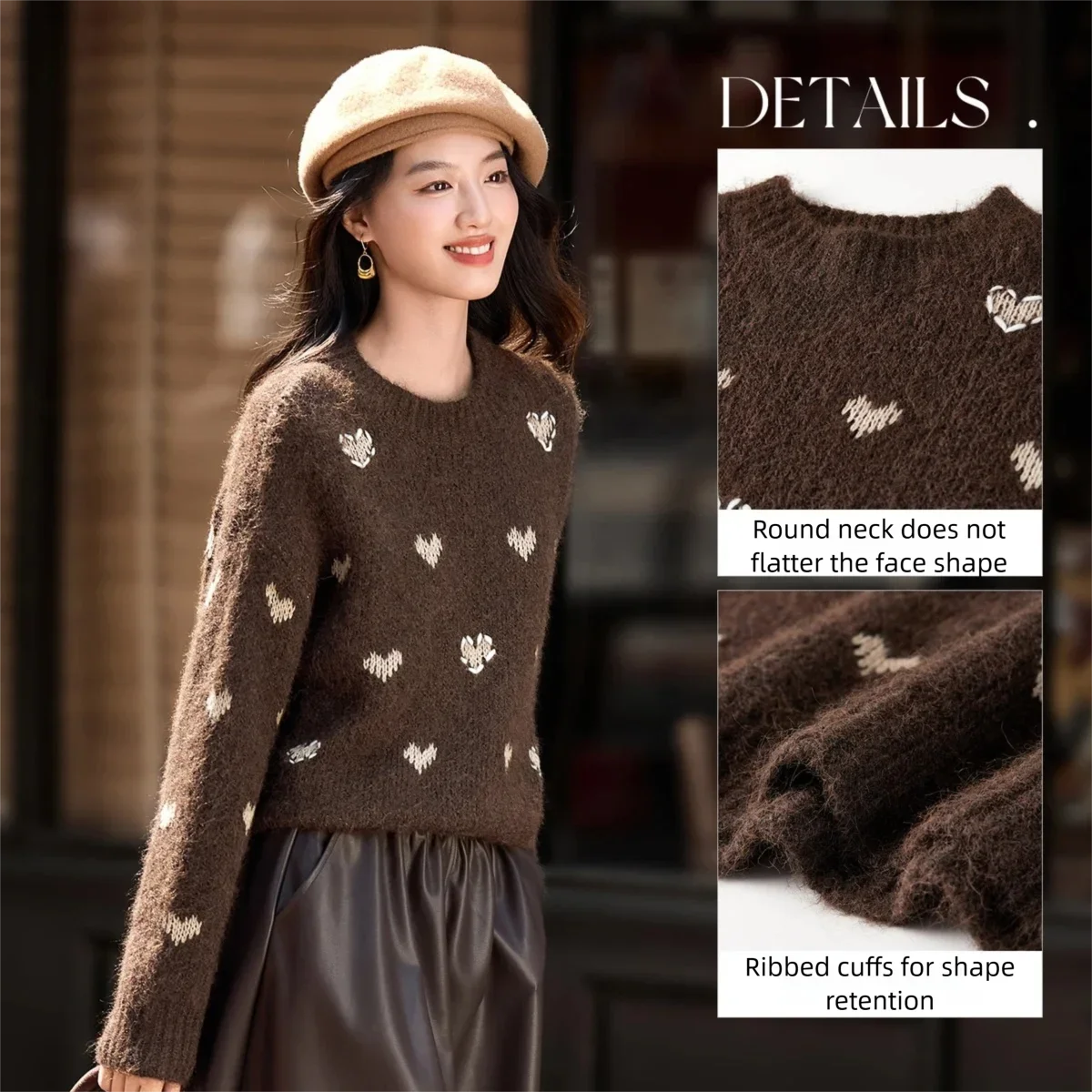 SENTUBILA Neue Pullover für Frauen 2025, Herbst Winter, tiefe Schulter, gestrickte Pullover, lässige Pendeln, weibliche Kleidung, W54EE3769