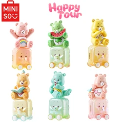 Original Miniso Care Bears Happy Tour Model Toys Birthday Gifts Decoration Cute Kawaii Girs Students Kids Gifts