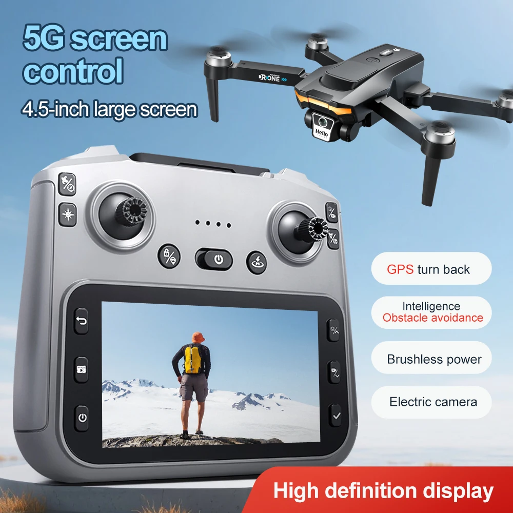 

F208 600M GPS Дрон RC 8K Двойная камера 5G Лазерное предотвращение препятствий 4,3-дюймовый ЖК-дисплей с интеллектуальным управлением на большие выносливость RC игрушка