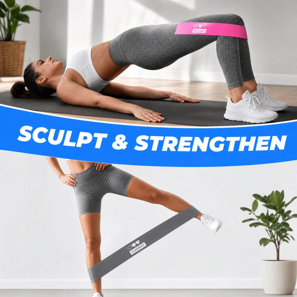 5PCS Latex Resistance Bands Color Coded Wide Band Resistance Loop Bands Printed Levels Smooth Surface Exercise Resistance Bands