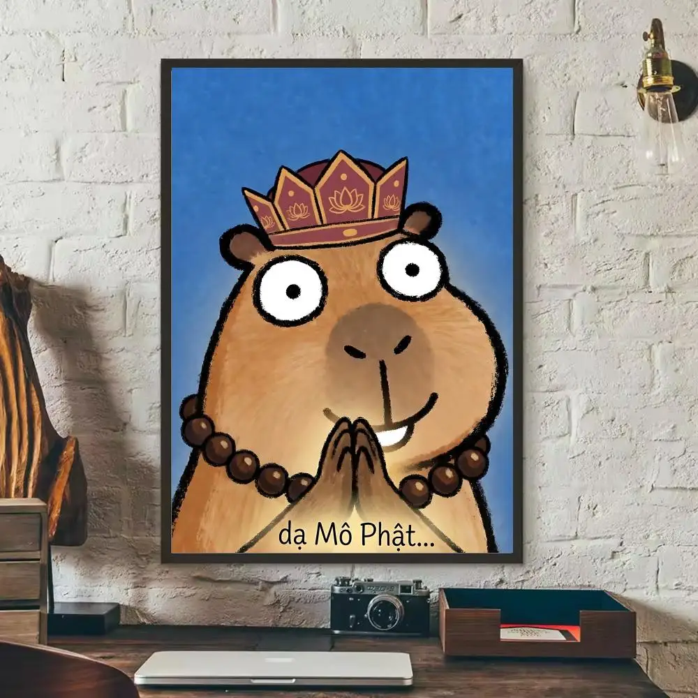 Einfaches, niedliches Kicapara-Cartoon-Poster für Zuhause, Wohnzimmer, Schlafzimmer, Bar, Flur, klebrige Wandkunst, ästhetische Dekoration – Detail 5