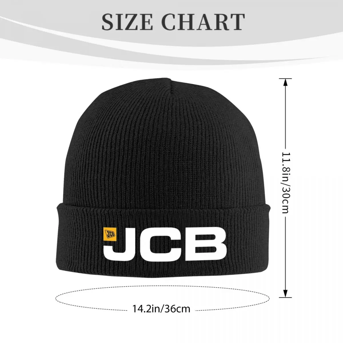 JCB-gorro de punto con parche de papel para hombre y mujer, gorros cálidos de melón para Otoño e Invierno