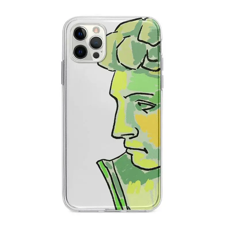 Famous sculpture David Phone Case for iPhone 13 12 11 Pro Max X Xs Max XR SE 2020 8 7 6 Plus Shockproof Clear Cover Shell