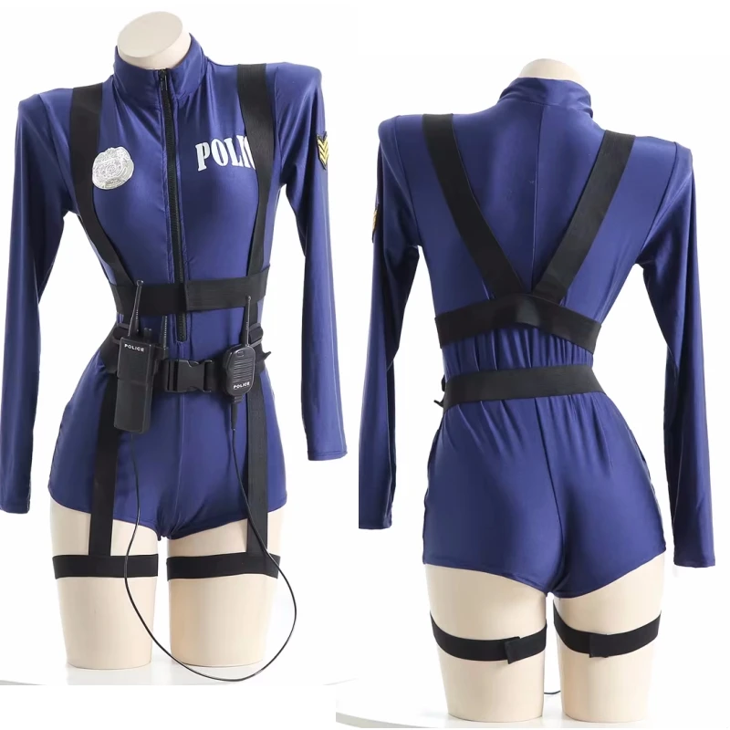 

Sexy Policewomen Uniform with Interphone Cosplay Costume Sexy Women Underwear Nightwear Roleplay Outfits Lingerie Halloween