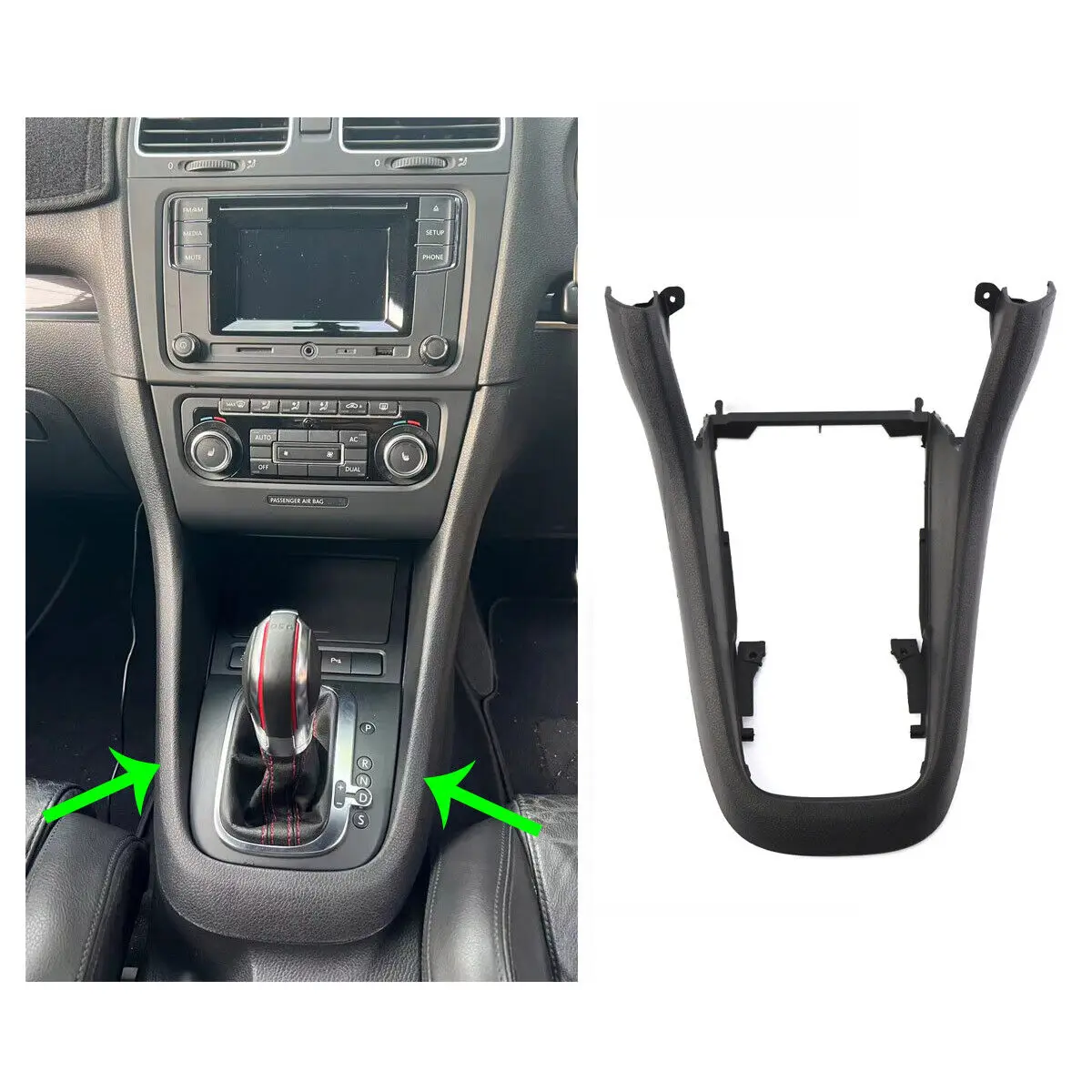 Center Console Cover Frame For Volkswagen VW Golf 6 MK6 2009-2013 Shift Selector Mounting Bracket Replacement 5k0863680 Black